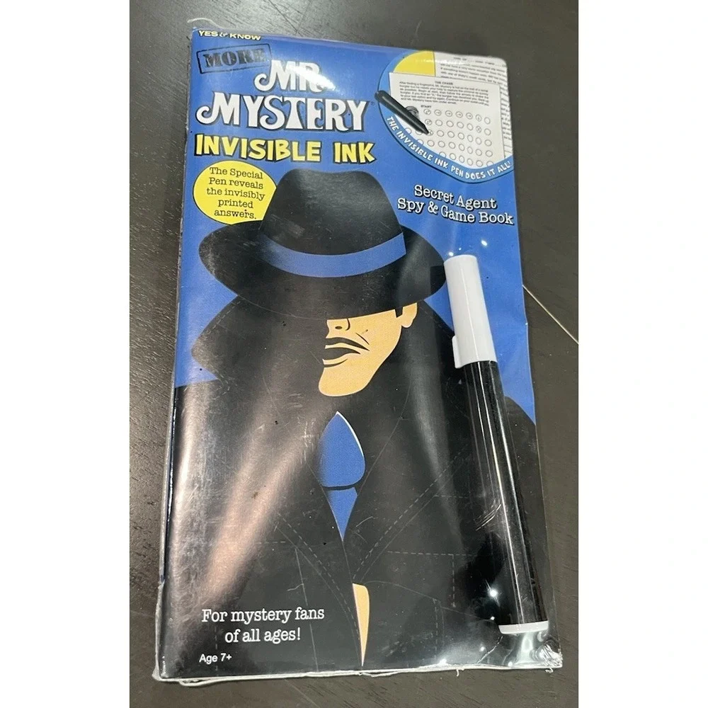 Lot Of 2 Mr. Mystery Invisible Ink Yes & Know Secret Agent Spy & Game Book